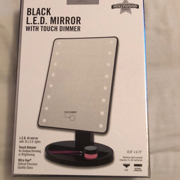 Black L.E.D. Mirror With Touch Dimmer - Picture 1 of 4